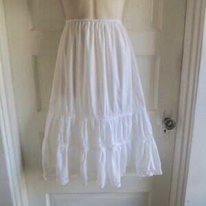 Vintage Carol Brent White 2-Layer Lace Trim Petticoat Half Slip S